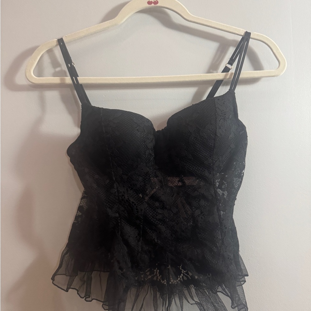 Victorias Secret Dream Angels Dare To Dream Lace Ruffle Bra Top View 5